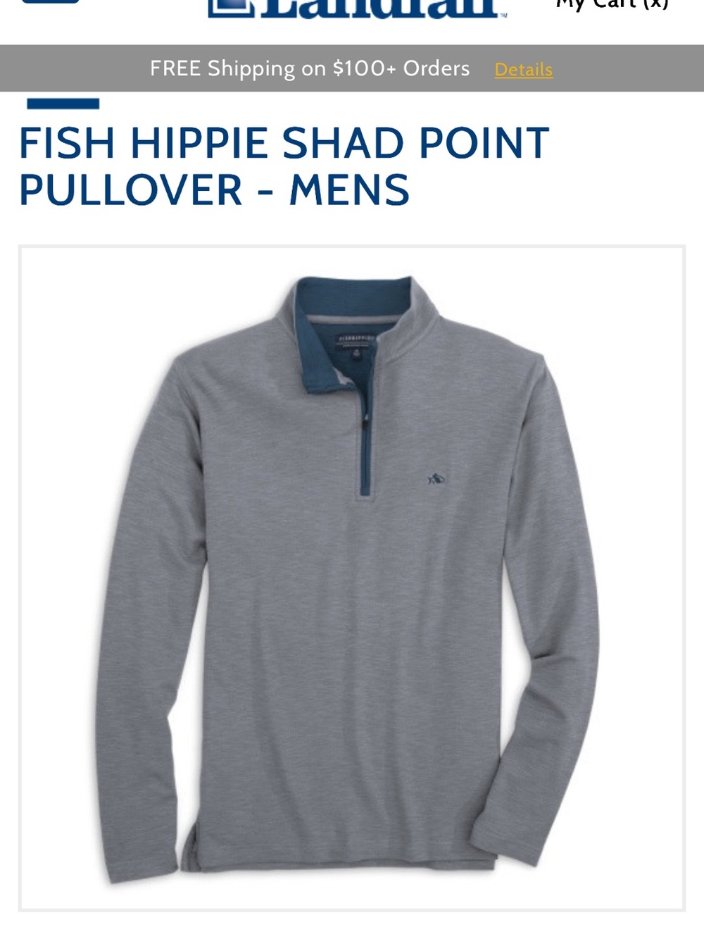 Fish Hippie Men's Grey Quarter-Zip Pullover